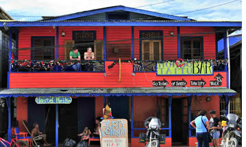 Front of Hostel Heike in Bocas del Toro, Panama